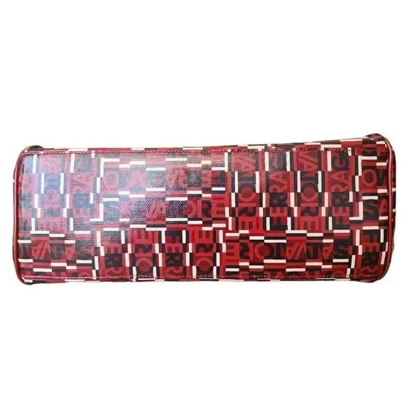 Authentic Salvatore Ferragamo Red/Black/White Logogram PVC/Leather SMALL Bag